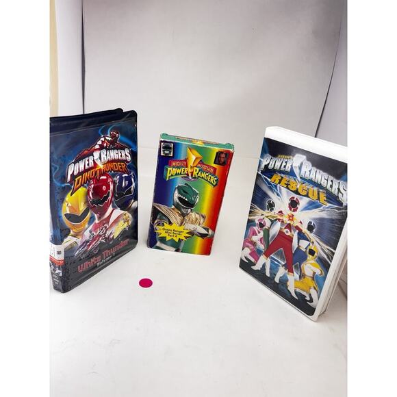 Lot of 3 Power Rangers VHS Tapes Vintage Mighty Morphin Movies Rescue Dino P8 - Picture 1 of 4